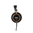 Grado Signature S550 Open-Back Headphones, Brazilian Walnut, side profile of a single earcup with the Grado badge and Brazilian Walnut housing facing camera