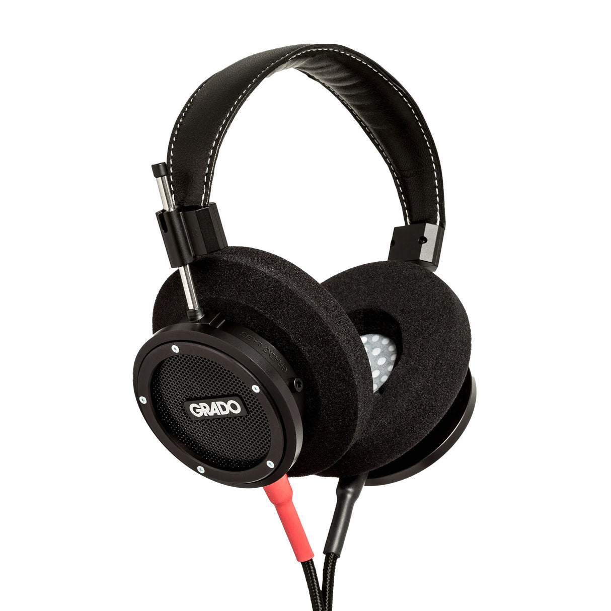 Grado Signature S750 Open-Back Headphones, Black Aluminum, three-quarter diagonal view
