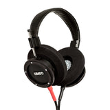 Grado Signature S750 Open-Back Headphones, Black Aluminum, three-quarter diagonal view