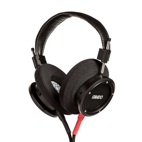 Grado Signature S750 Open-Back Headphones, Black Aluminum, three-quarter view with both cups tilted forward