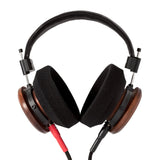 Grado Signature S950 Open-Back Headphones, Brazilian Walnut, cushion side of both earcups facing camera