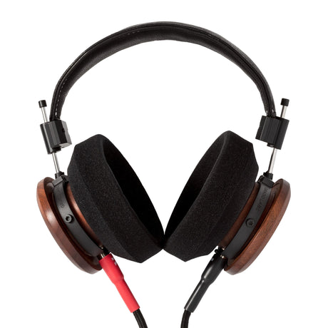 Grado Signature S950 Open-Back Headphones, Brazilian Walnut, cushion side of both earcups facing camera