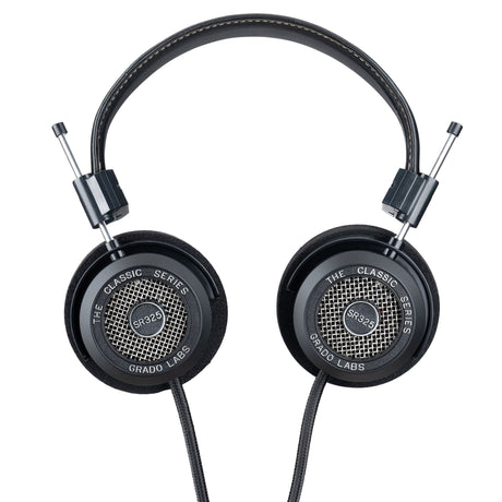 Grado SR325 Classic Series Open-Back Headphones, Black, front view of both earcups