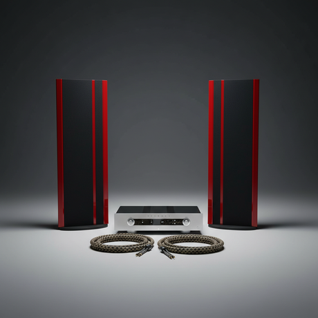 Mike's $19,500 HiFi System featuring Magnepan 3.7x planar magnetic speakers, Primare I35 Prisma integrated amplifier in titanium, and ViaBlue SC-6 Air speaker cables in a professional studio setting