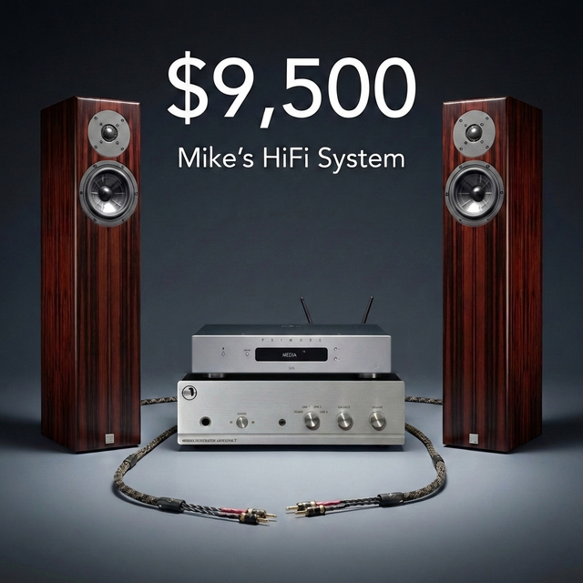 Mike's $9,500 HiFi System: Vienna Acoustics Bach Ultimate speakers with Rogue Audio Sphinx Magnum amplifier, Primare SC-15 streamer, and ViaBlue cables