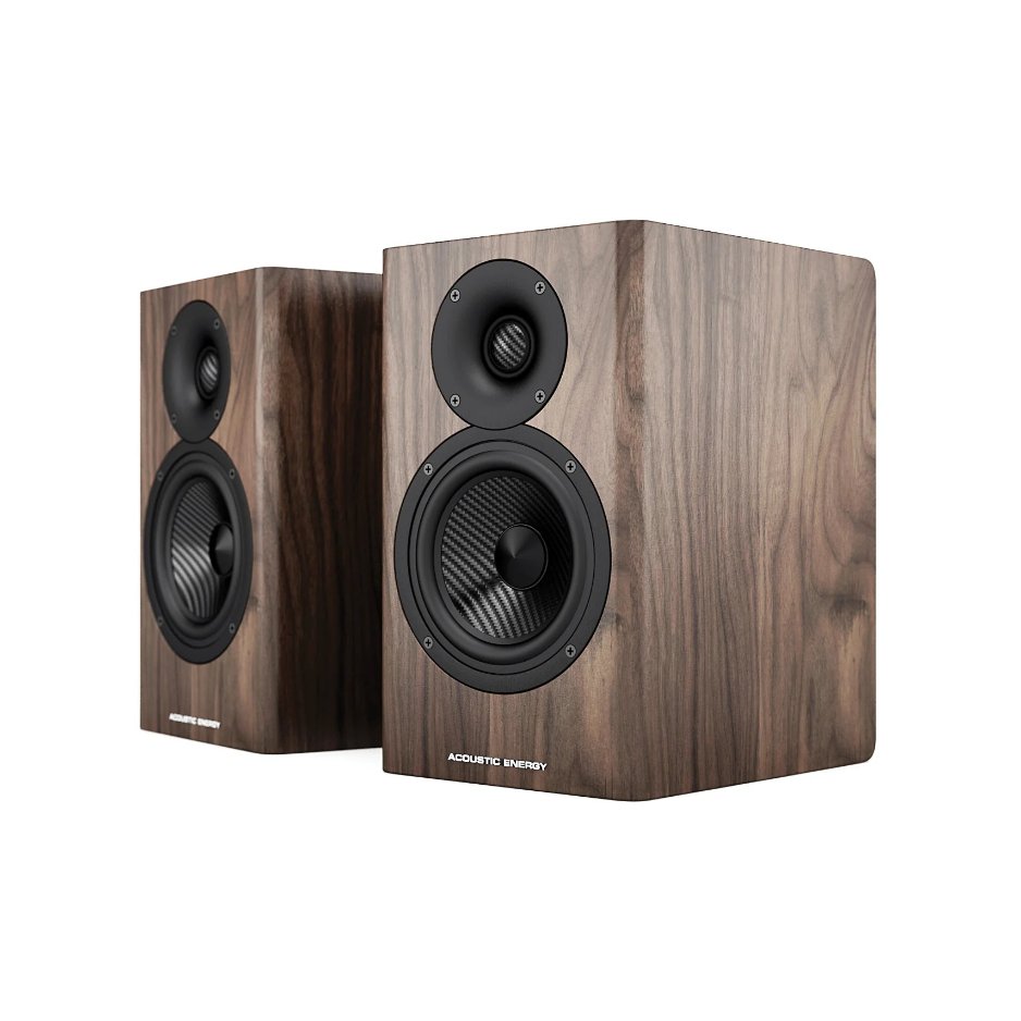 Acoustic Energy AE500 Bookshelf Speaker walnut pair no grill