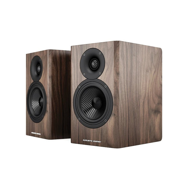 Acoustic Energy AE500 Bookshelf Speaker walnut pair no grill
