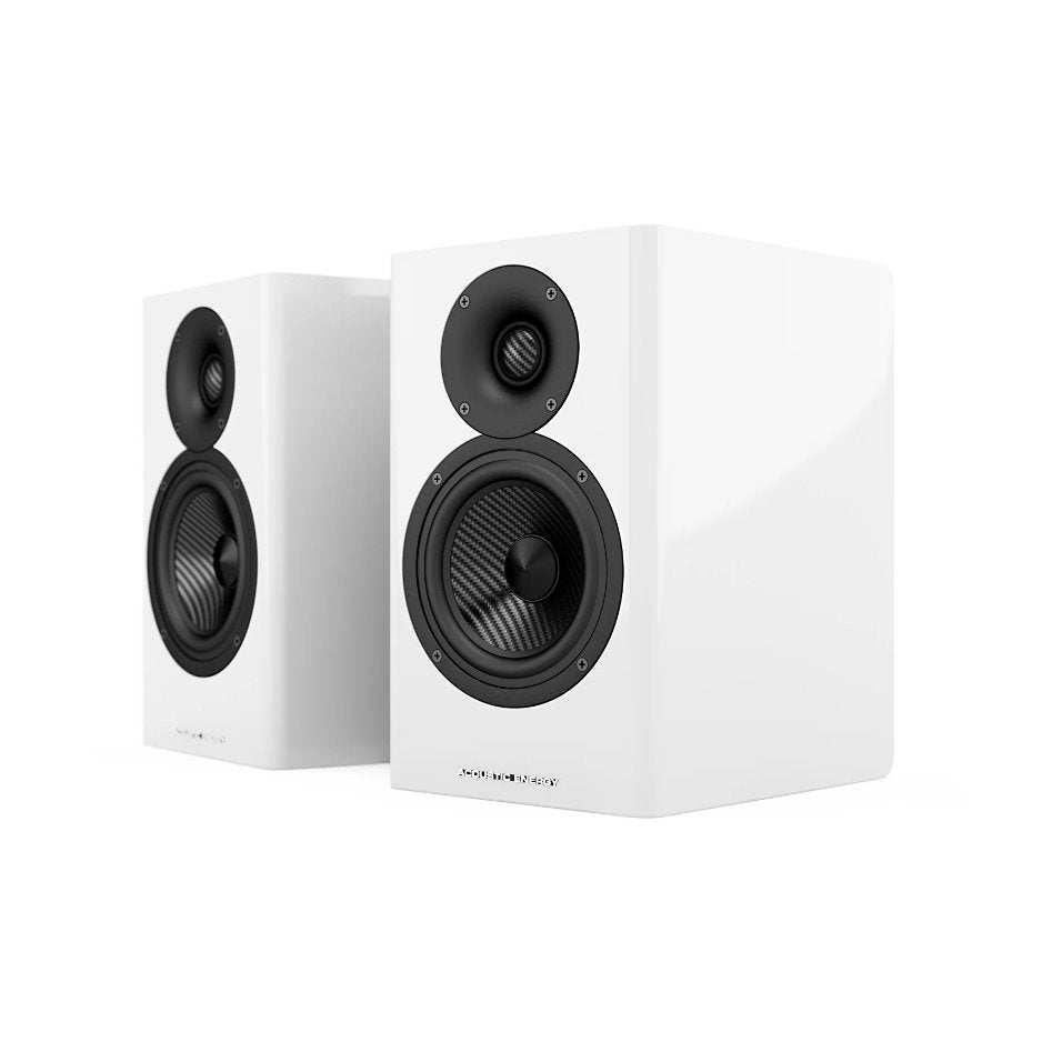 Acoustic Energy AE500 Bookshelf Speaker white pair no grill