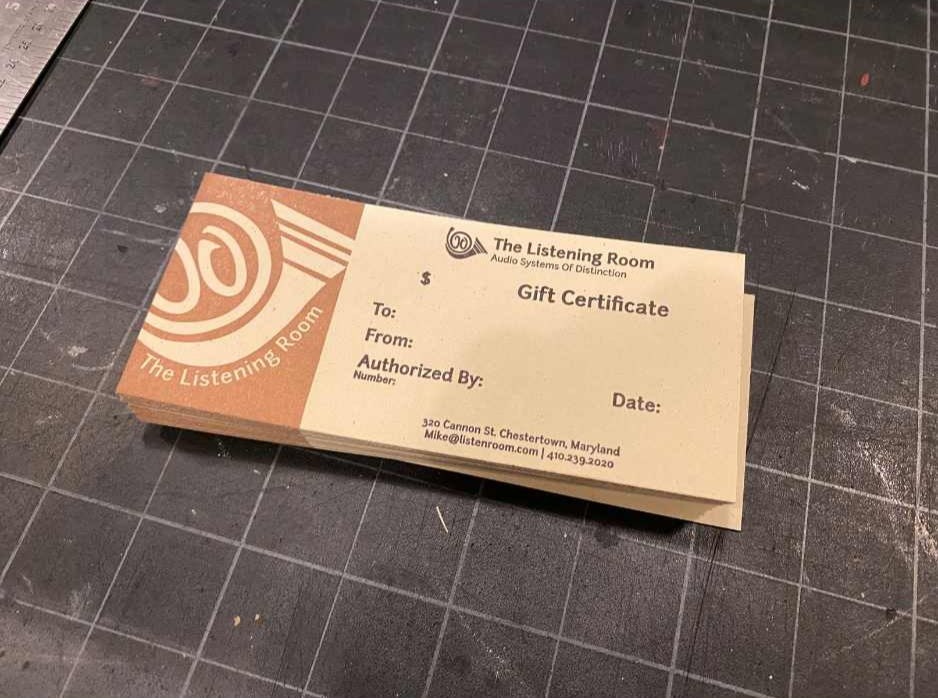 Listening Room Gift Card Close Up