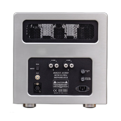 Rogue Audio M-250 Ultra Monoblock Amplifier rear panel connections
