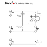 Magnepan DWM²x Bass Panel circuit diagram, 266 µF capacitor bank, 2.2 mH coil array, 3 ohm primary and secondary drivers
