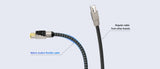 Matrix Audio flexible CAT6A cable bending easily compared to rigid cable from other brands