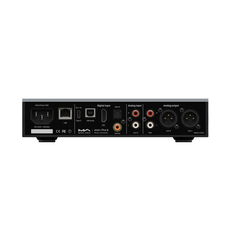 Matrix Audio mini-i Pro 4 in Gray, rear panel connections