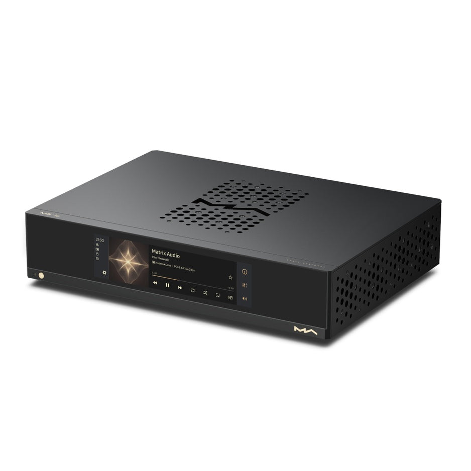 Matrix Audio MS-1c Black three-quarter view with top and front display