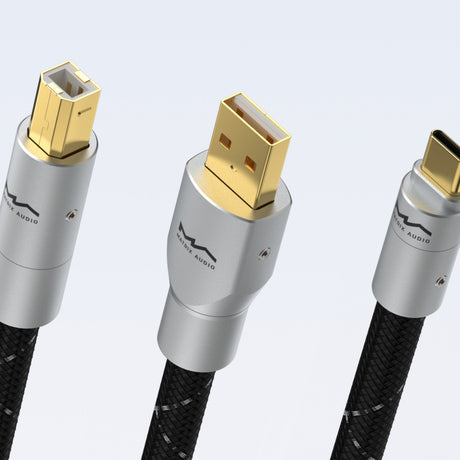 Matrix Audio OCC USB 2.0 Audio Cable, gold-plated connector close-up