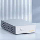 Matrix Audio SU-1 USB Isolation Switcher, Silver, three-quarter view on a light stage