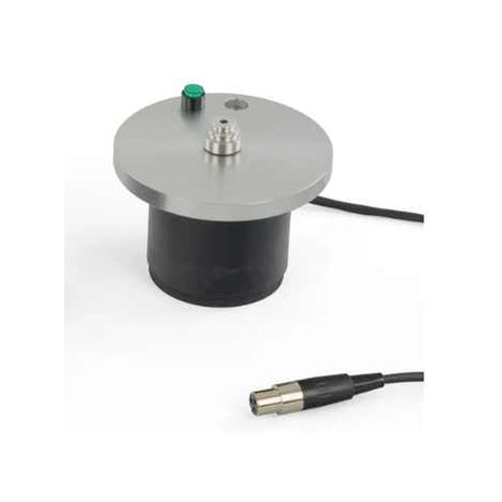 Michell DC Motor Kit motor only, silver top plate, three-quarter view with connector lead