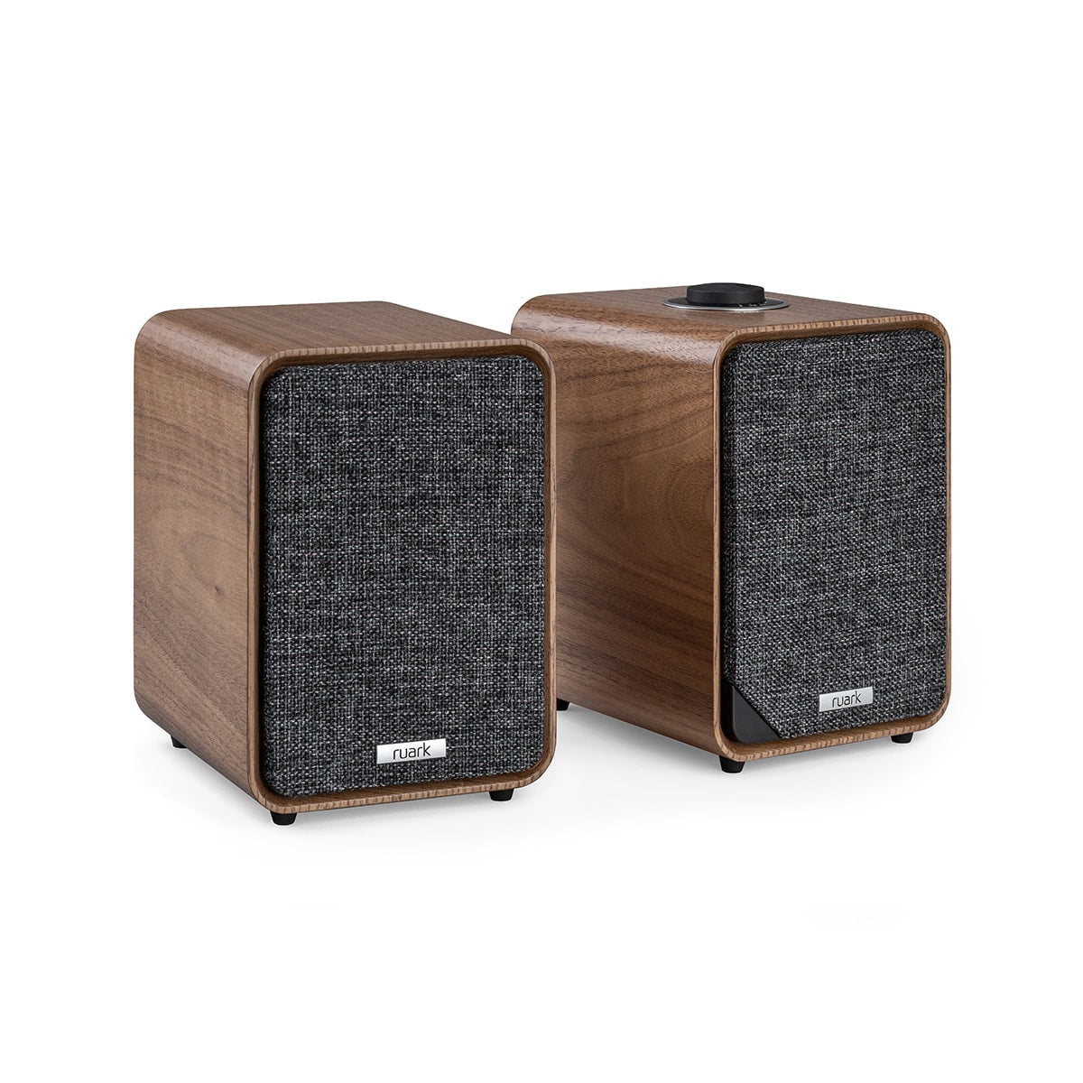 Ruark Audio MR1 MK3 Desktop Speaker System in Walnut, three-quarter view