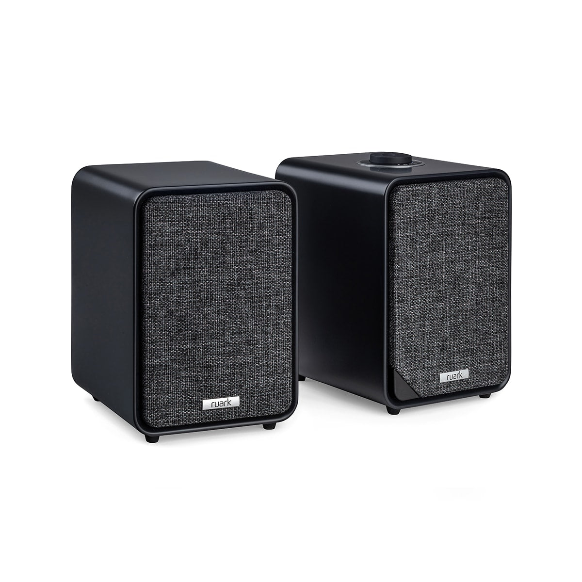 Ruark Audio MR1 MK3 Desktop Speaker System in Satin Charcoal, three-quarter view