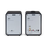 Ruark Audio MR1 MK3 Desktop Speaker System in Satin Charcoal, rear view showing connections panel