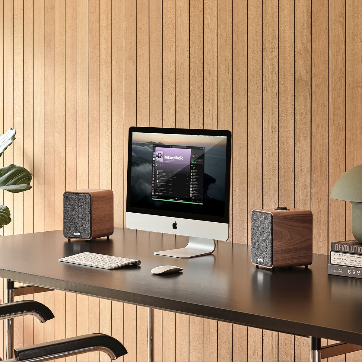 Ruark Audio MR1 MK3 Desktop Speaker System in Walnut, front close-up