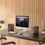 Ruark Audio MR1 MK3 Desktop Speaker System in Walnut, front close-up
