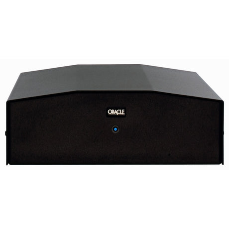 Oracle Audio Delphi MkVII Reference Turntable, included Turbo MkII power supply, front view