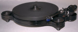 Oracle Audio Origine Mk2 Turntable, Black plinth with Black acrylic insert, three-quarter view