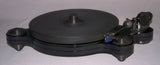 Oracle Audio Origine Mk2 Turntable, Black plinth with Transparent Blue acrylic insert, three-quarter view