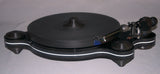 Oracle Audio Origine Acrylic Insert, Matte White, shown fitted in a black Origine Mk2 plinth, three-quarter view