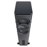 Perlisten A3t Tower Speaker Top Down View Showing Dual Carbon Fiber Woofers and Teteron Tweeter