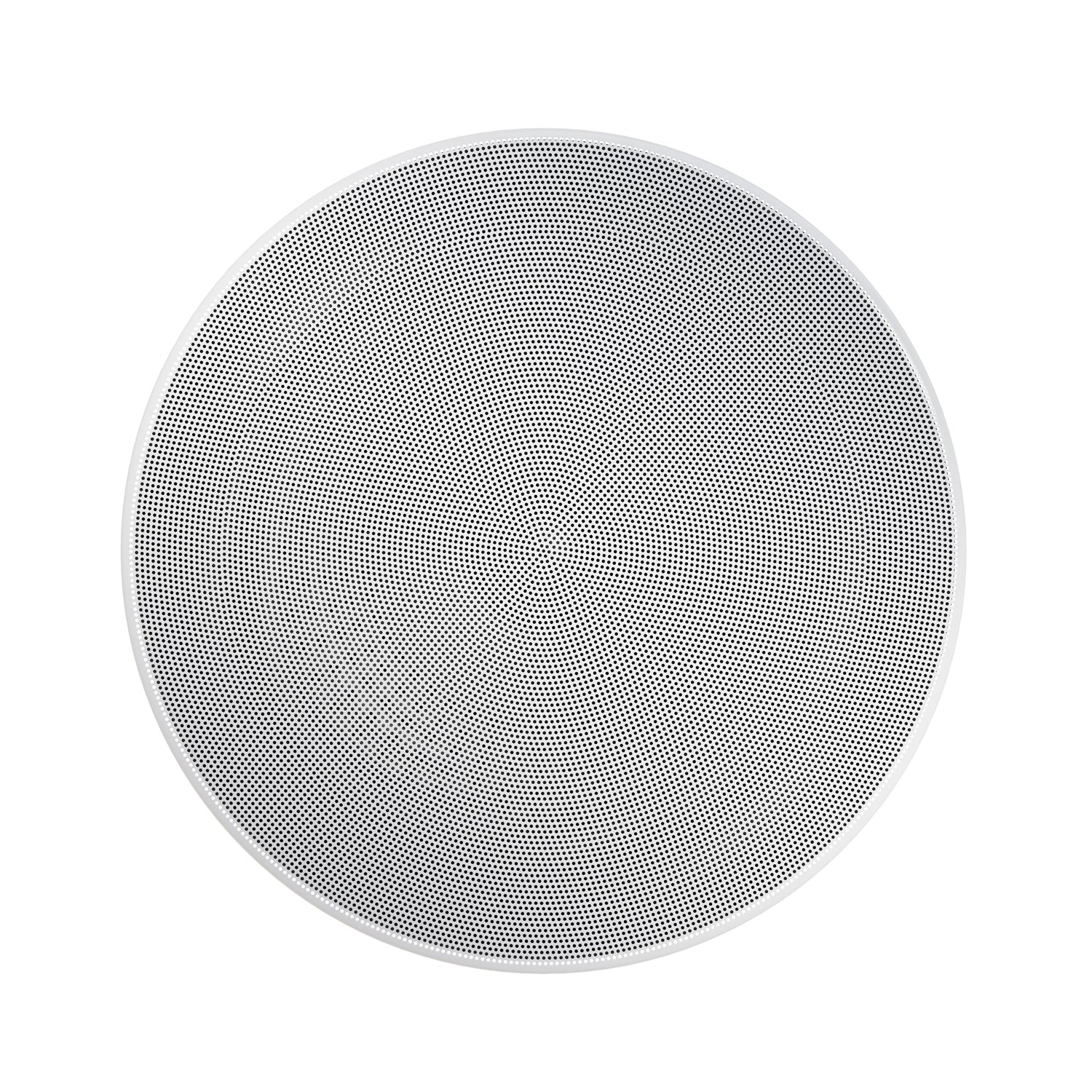 Perlisten X2ic In-Ceiling Speaker, front view with the white grille fitted