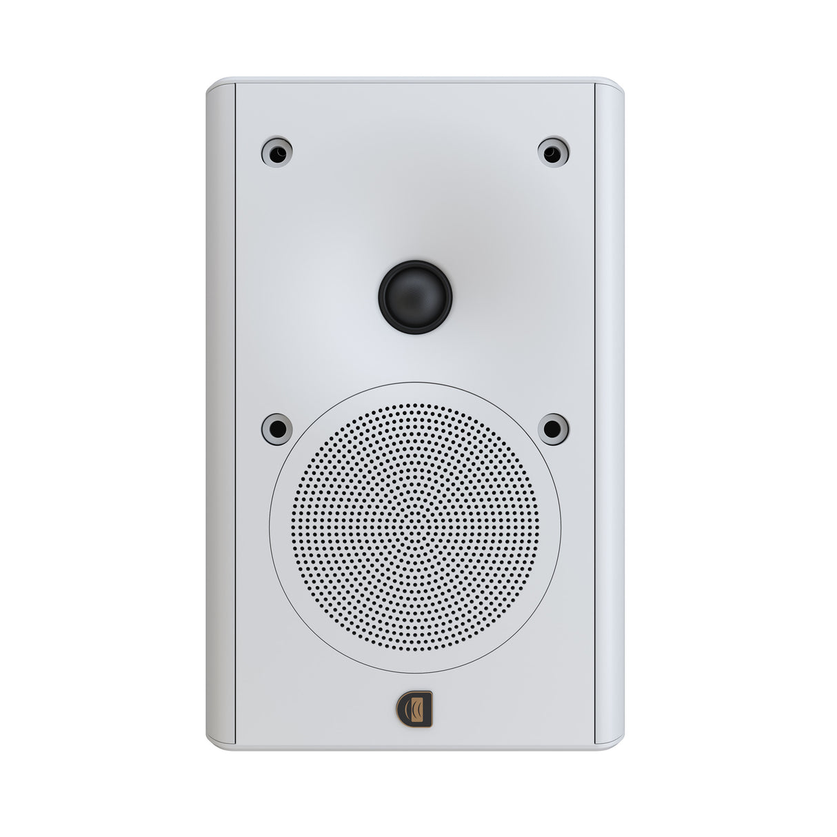 Perlisten X2w On-Wall Speaker, Satin White, front view in vertical orientation