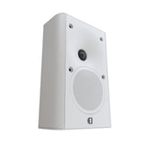 Perlisten X2w On-Wall Speaker, Satin White, three-quarter view facing right in vertical orientation