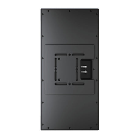 Perlisten X3w rear panel showing wall mount plate and binding posts