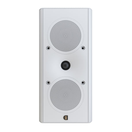 Perlisten X3w On-Wall Speaker, Satin White, front view in vertical orientation
