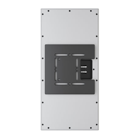 Perlisten X3w On-Wall Speaker, Satin White, rear connection panel with wall-mount bracket in vertical orientation