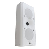 Perlisten X3w On-Wall Speaker, Satin White, three-quarter view facing right in vertical orientation