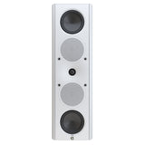 Perlisten X5w On-Wall Speaker, Satin White, front view in vertical orientation