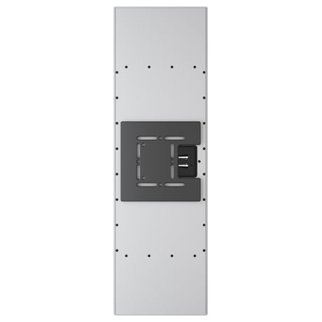 Perlisten X5w On-Wall Speaker, Satin White, rear connection panel with wall-mount bracket in vertical orientation