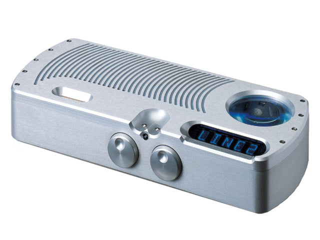 Chord Electronics Prima preamplifier top view showing inputs and display