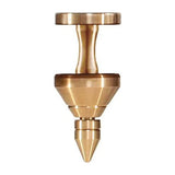 Quadraspire SV Bronze Upgrade, bronze, front view of a single foot showing the solid top cap and spiked tip