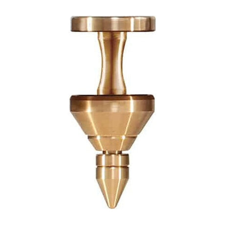 Quadraspire SV Bronze Upgrade, bronze, front view of a single foot showing the solid top cap and spiked tip