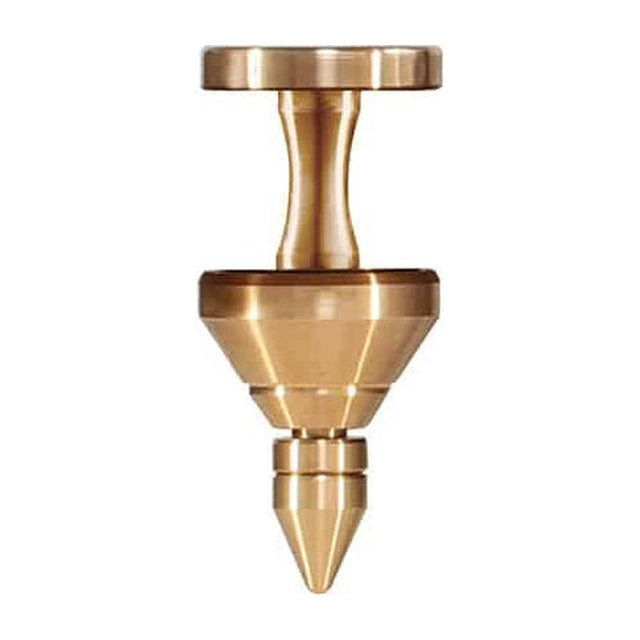 Quadraspire SV Bronze Upgrade, bronze, front view of a single foot showing the solid top cap and spiked tip