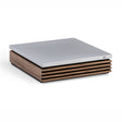 Ruark Audio R-CD100 USB CD Player in Walnut Veneer with brushed aluminum top, three-quarter view