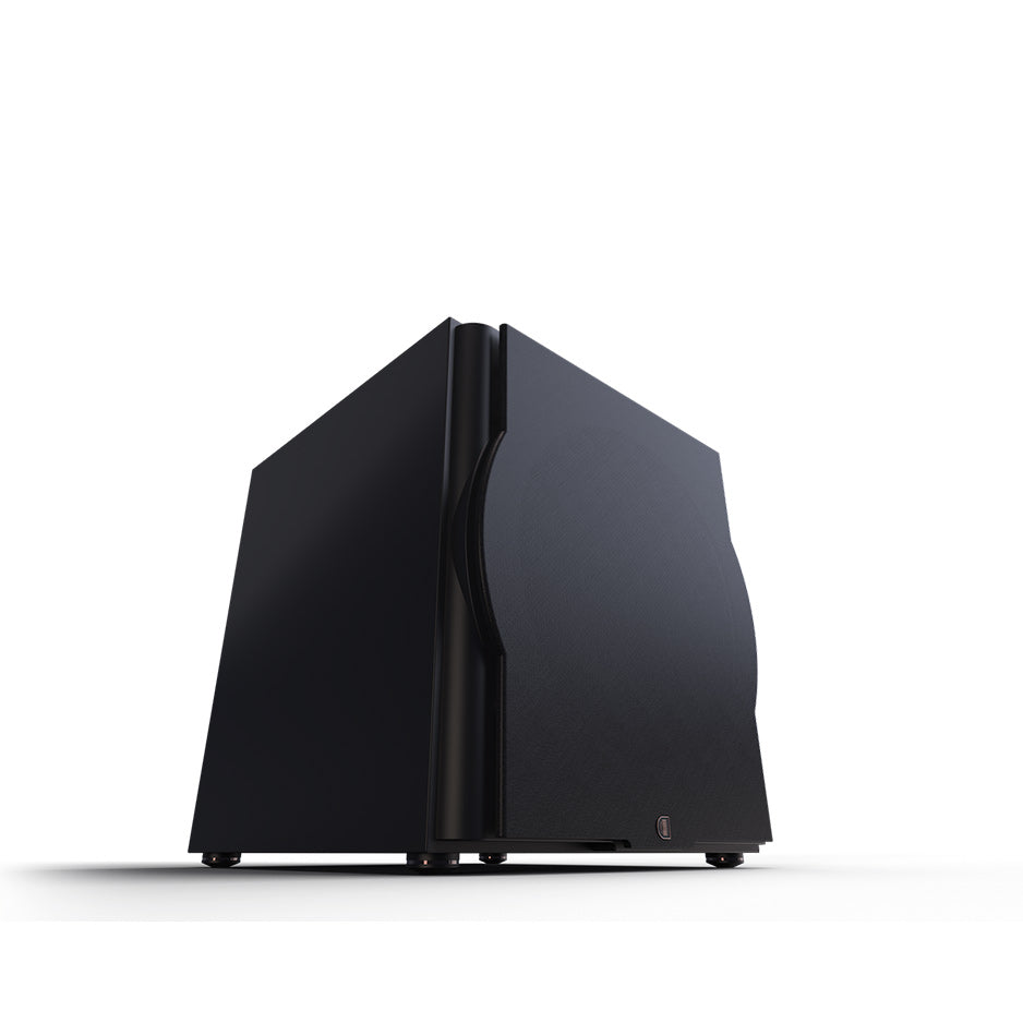 Perlisten R18s Speaker angled with grill