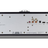 Ruark Audio R410 All-In-One Music System rear panel showing Sub Out, Phono In, Line In, Optical In, HDMI eARC and USB connections