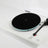 Rega Planar 6 Dual Layer Glass Platter, Clear, fitted to a matt white Planar 6 with felt mat, three-quarter view