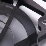 Rega Planar 8 Triple Layer Glass Platter, Smoked, platter rim and plinth close-up