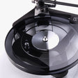 Rega Planar 8 Triple Layer Glass Platter, Smoked, fitted to a Matt Polaris Grey Planar 8, three-quarter view